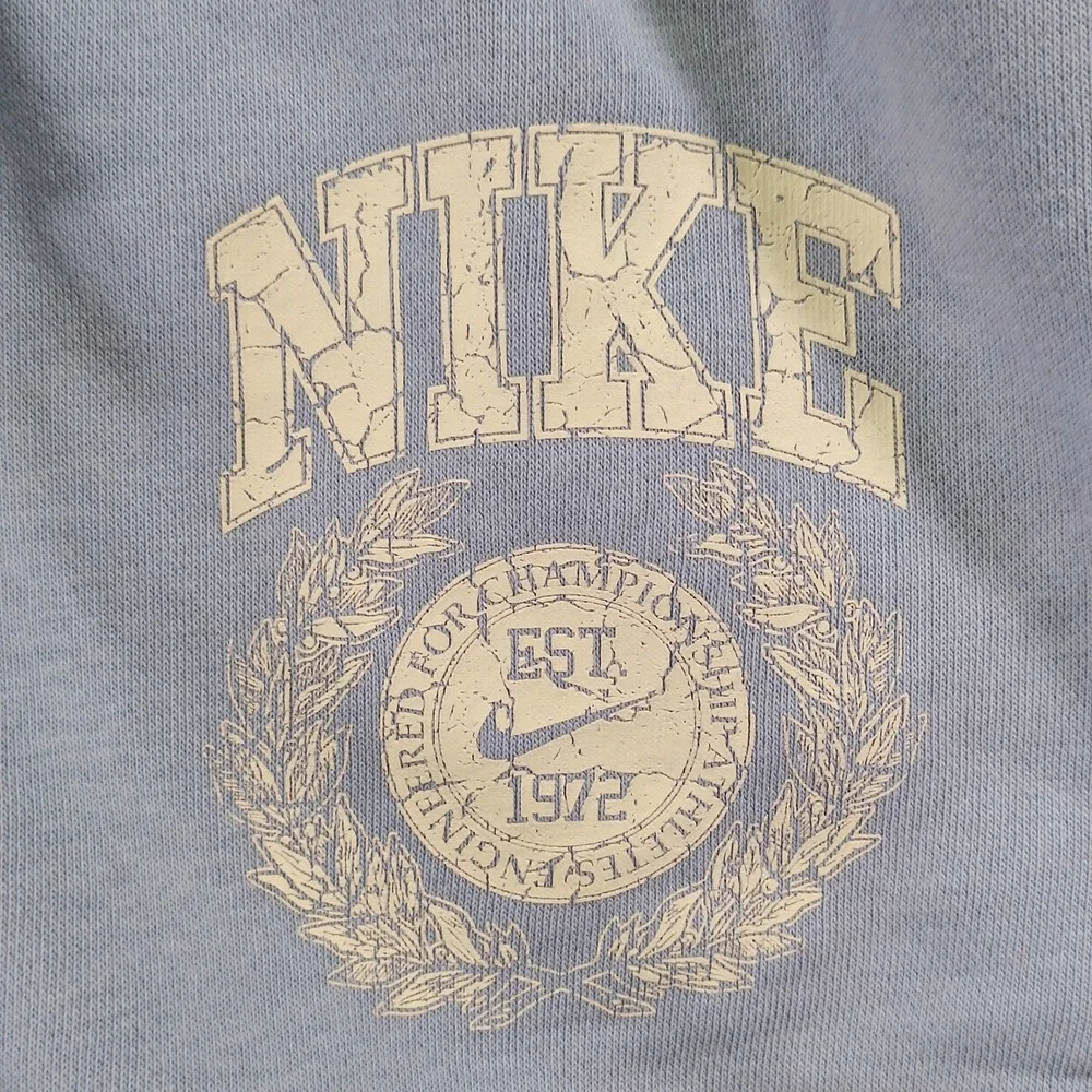 Nike Shorts Womens S Blue Sportswear Gym EST 1972 Logo Sporty Casual